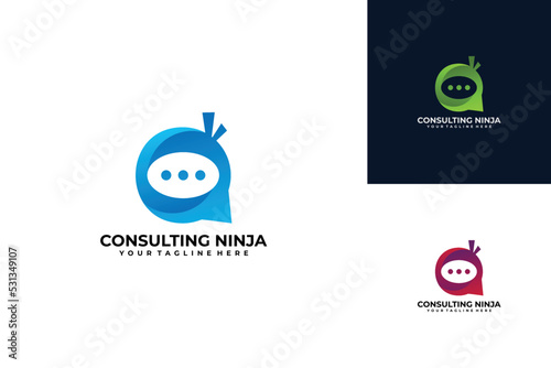 Consulting Ninja logo vector design template