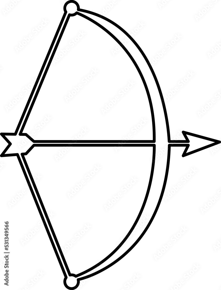 Bow and arrow. Archery icon design isolated on white background. Vector illustration Bow and arrow. Archery icon design isolated on white background. Vector illustration