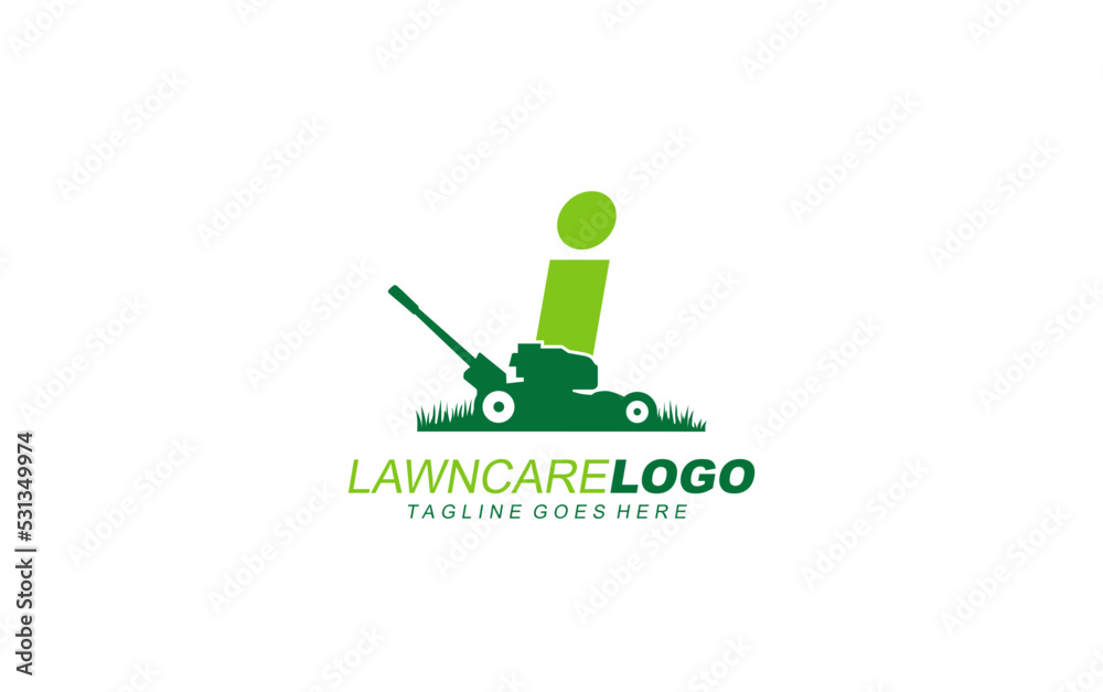 I logo lawncare for branding company. mower template vector illustration for your brand.