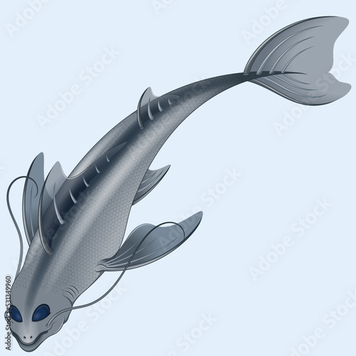 Mustache fish vector design