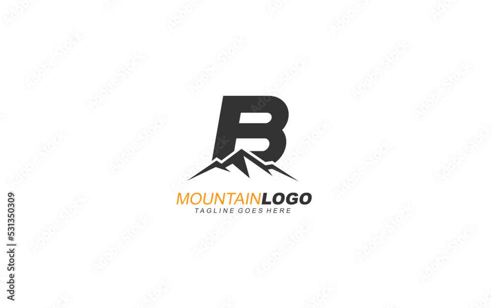 B logo mountain for identity. letter template vector illustration for your brand. B logo mountain for identity. letter template vector illustration for your brand.