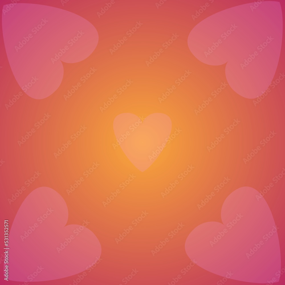 heart shape pattern on soft gradient color pink, green, blue, green, yellow, purple, grey, white, orange for mobile them, wallpaper, or background 