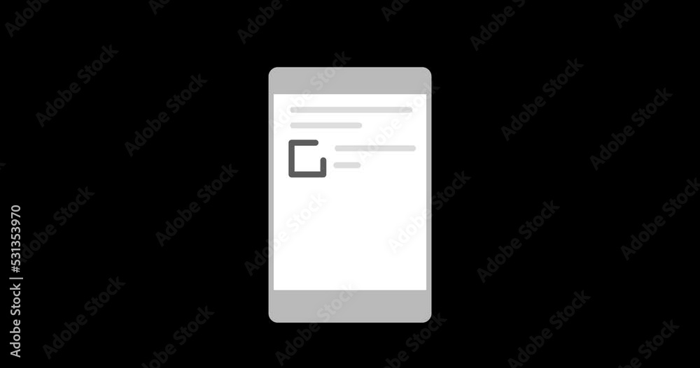Animation of check list data on smartphone Animation of check list data on smartphone