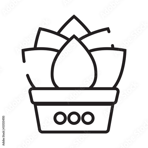 Potted plant icon with line style that is suitable for your modern business