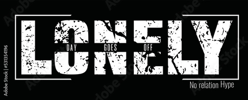 Lonely Broken heart typography vector illustration, Heart healing therapy after emotional and painful marriage divorce, Family misunderstanding, breakup