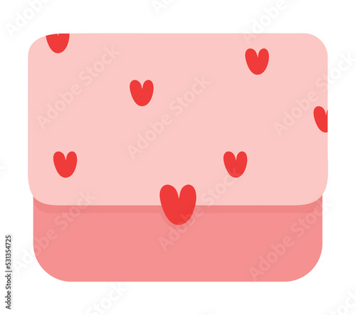 pink purse with hearts