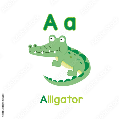 Cute Animals alphabet for kids education.