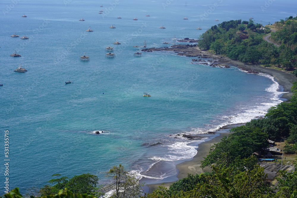 Aerial view of coastline