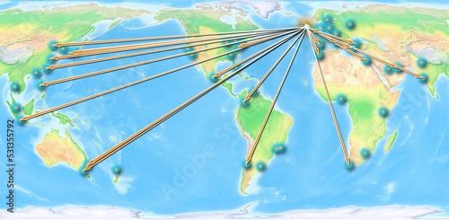 Ireland concept map centerd on America, export concept map for Ireland on white background suitable for export concepts. File is suitable for digital editing and large size prints. photo