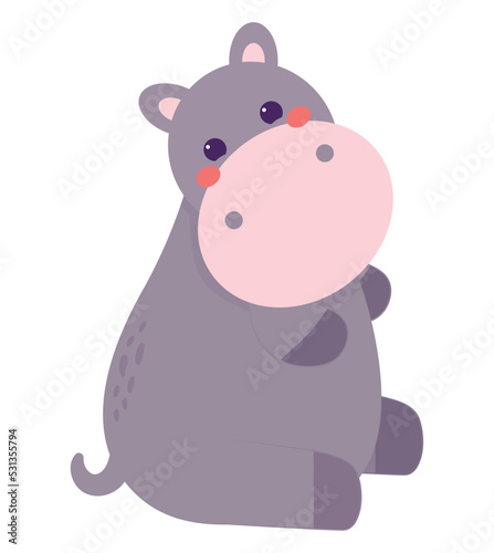 cute colorful hippopotamus