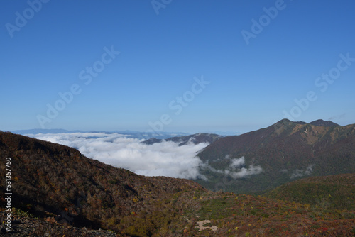 Climbing mountain in autumn  Nasu  Tochigi  Japan