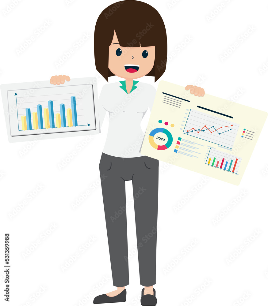 Fototapeta premium Salary Man Business Isolated Person People Cartoon Character Flat illustration Png #46