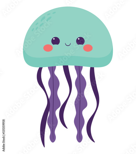 cute colorful jellyfish