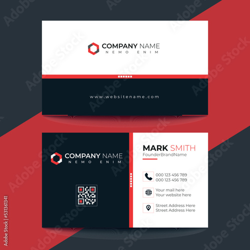 Professional elegant red and black modern business card design