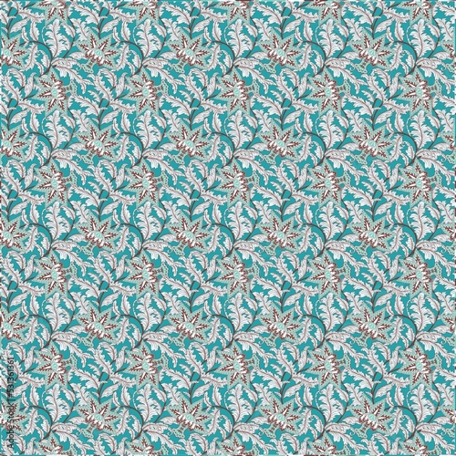 seamless pattern with blue flowers floral