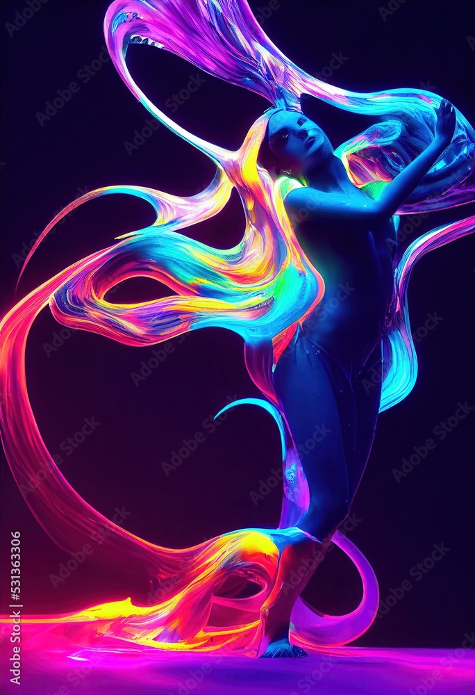 Obraz premium Woman in Neon Acrylic