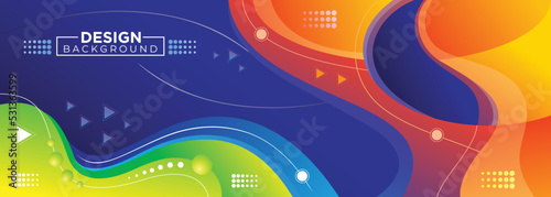 Abstract wavy banner and background design vector 2