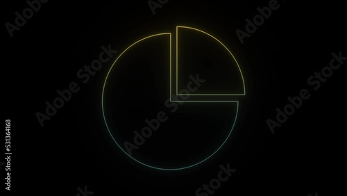 Glowing neon schedule icon on black background. business presentation elements. 4K video animation for motion graphics and compositing. photo