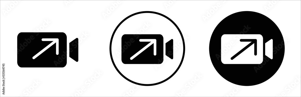 Video camera icon. Outgoing calls icon. Video camera vector icon. Vector illustration. Video camera icon. Outgoing calls icon. Video camera vector icon. Vector illustration.