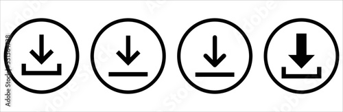 Download icon set, download button Collection, Vector illustration.