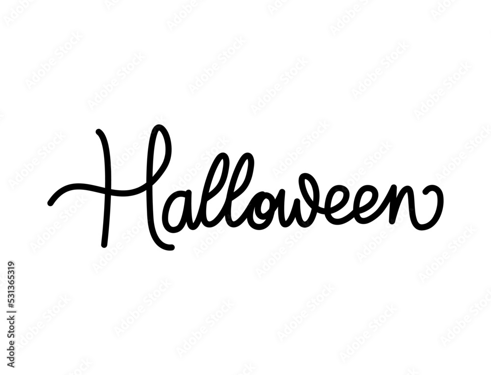halloween in cursive letters