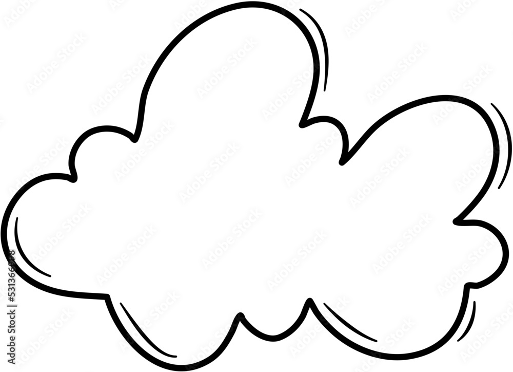Cartoon Doodle Cloud Icon