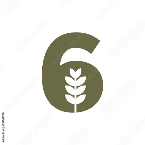 Initial Letter 6 Brewing Logo With Beer Icon Vector Template