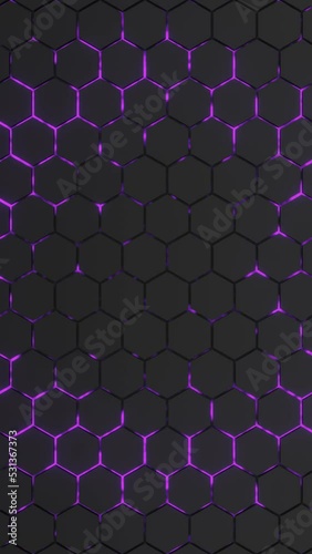 Honeycomb with yellow constant light wave behind