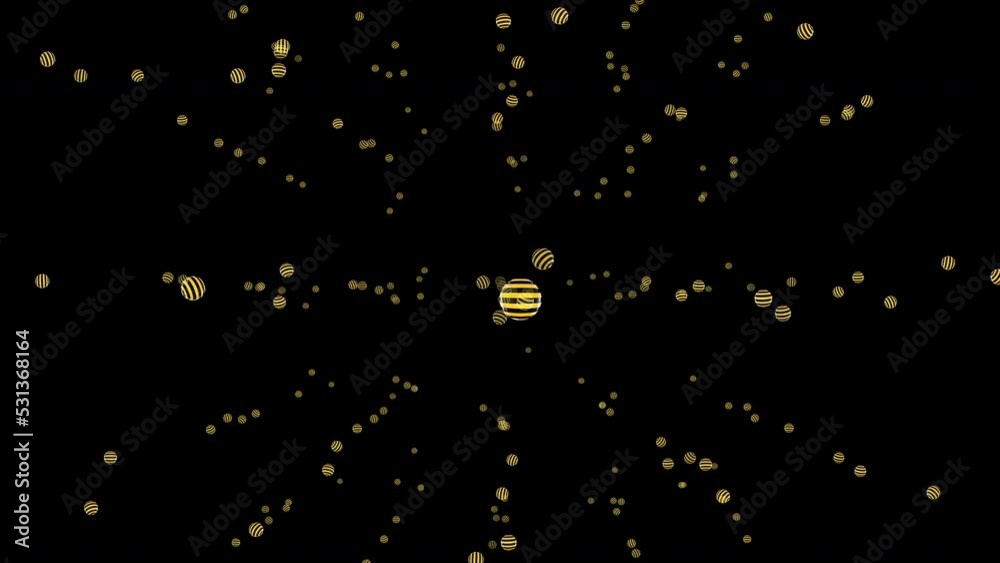 Abstract flow of balloons logo beeline cellular operator. Yellow