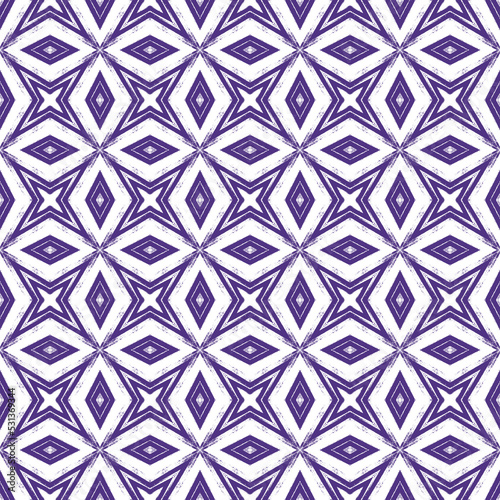 Ethnic hand painted pattern. Purple symmetrical