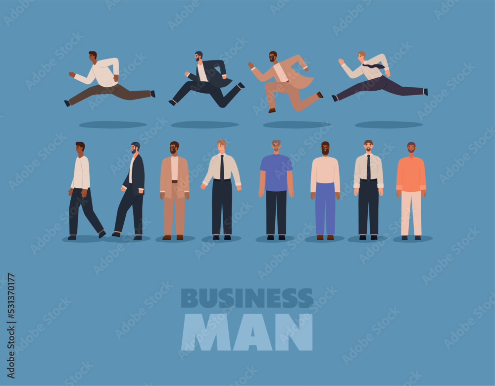 Obraz premium happy businessmen card