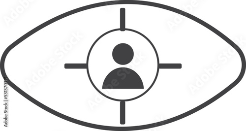 Visibility icon, target icon vector