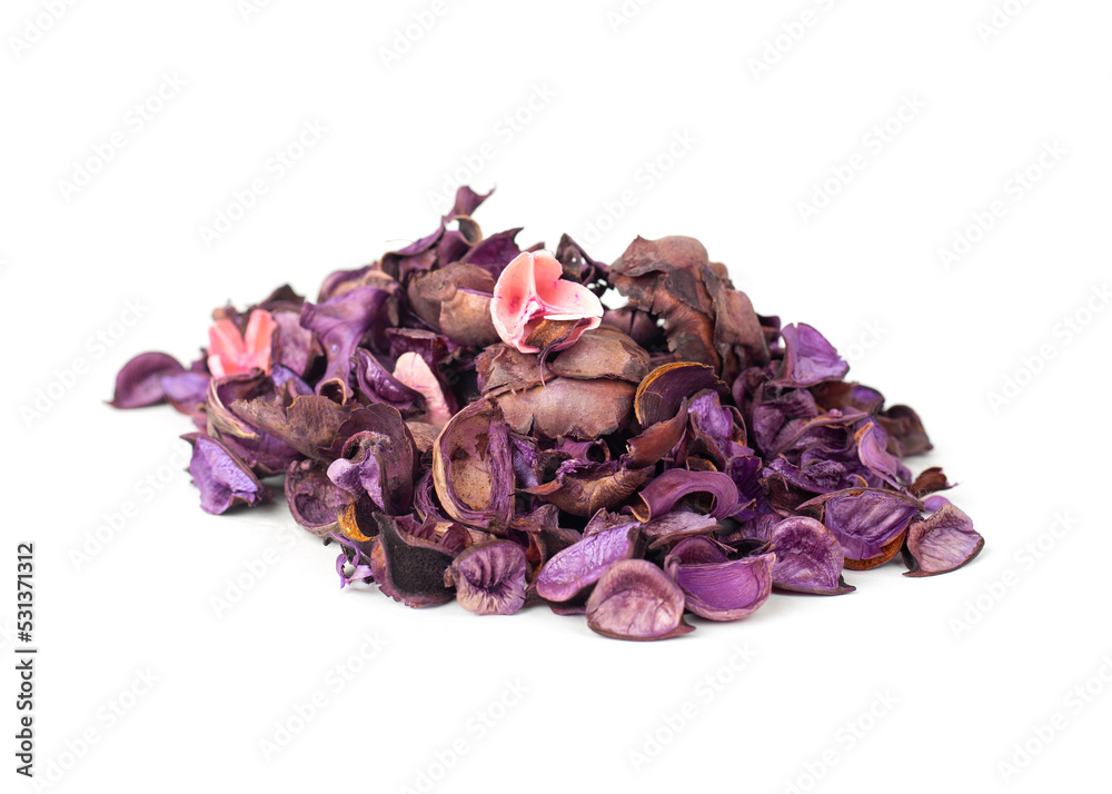 leaves on a white background. Floral fragrance. Aromatic sachet for home. Front view. leaves on a white background. Floral fragrance. Aromatic sachet for home. Front view.