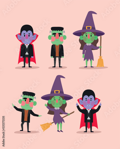 halloween characters set