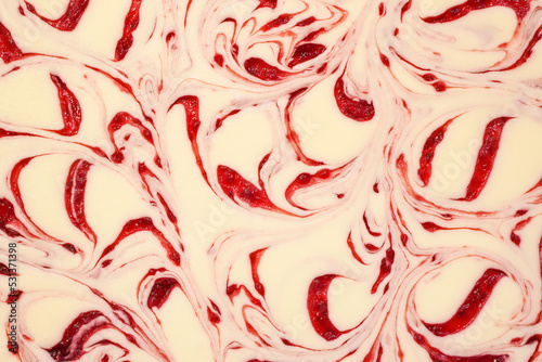 Top view of seamless vanilla raspberry swirl cheesecake for background or wallpaper