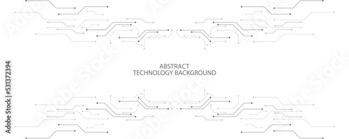 Gray and white technology background image Line design for communication connections in digital systems Hi-tech technology pattern