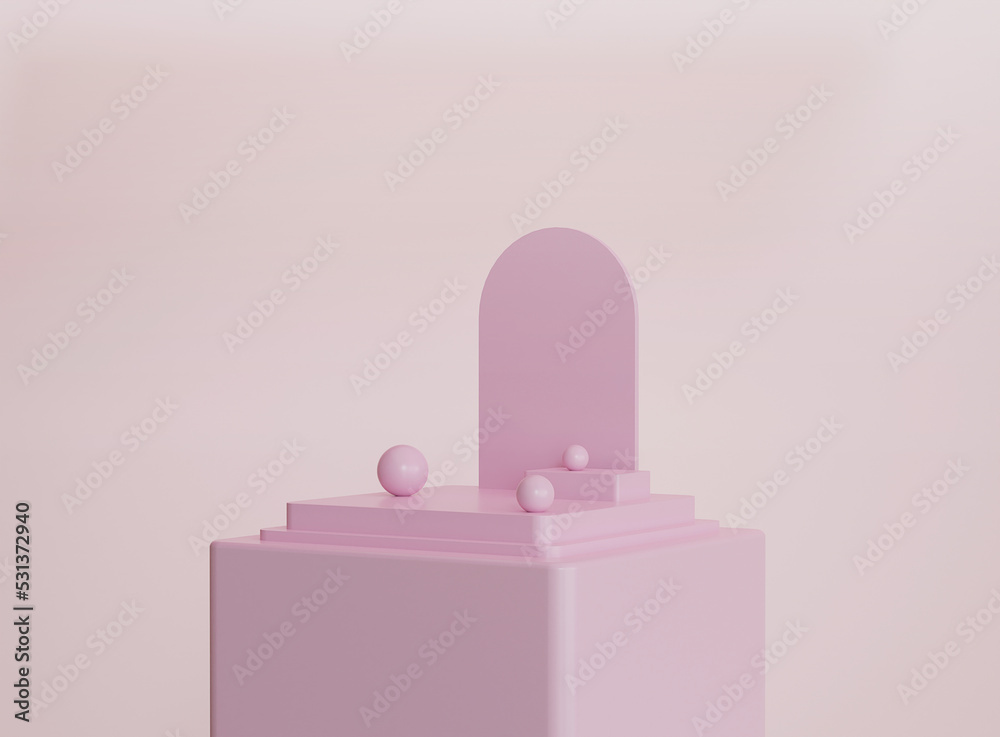 Empty cylinder podium on minimal background. Abstract minimal scene with geometrical forms. Design for product presentation. 3D rendering. Empty cylinder podium on minimal background. Abstract minimal scene with geometrical forms. Design for product presentation. 3D rendering.