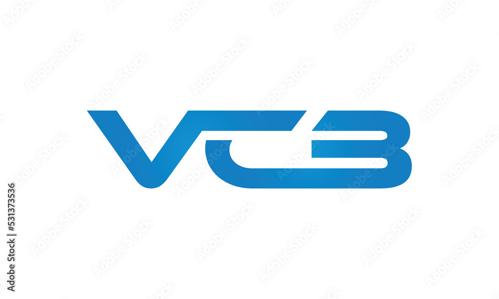 VCB monogram linked letters, creative typography logo icon VCB monogram linked letters, creative typography logo icon