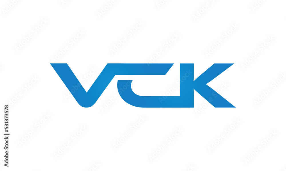 VCK monogram linked letters, creative typography logo icon VCK monogram linked letters, creative typography logo icon