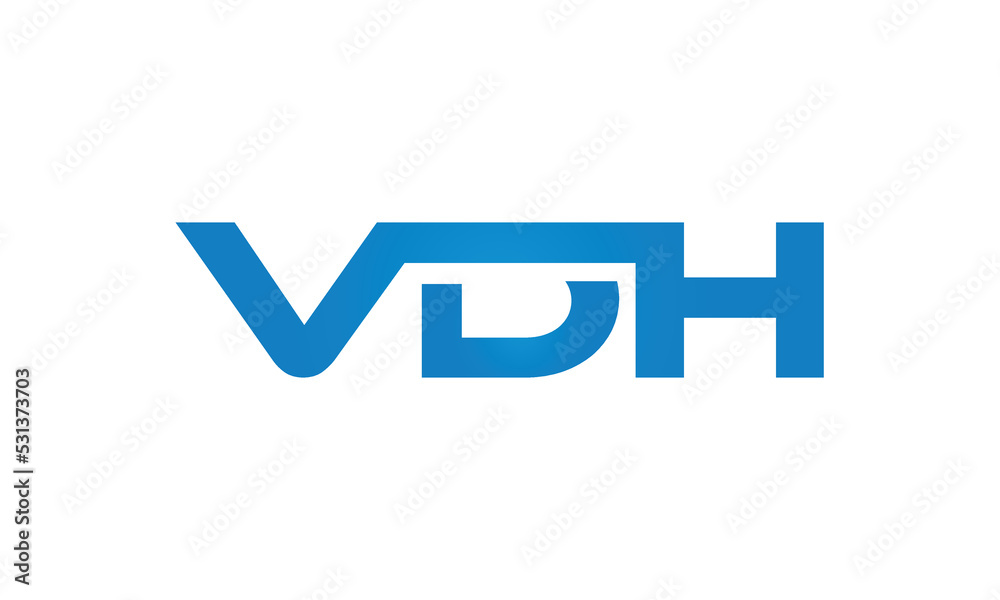 VDH monogram linked letters, creative typography logo icon VDH monogram linked letters, creative typography logo icon