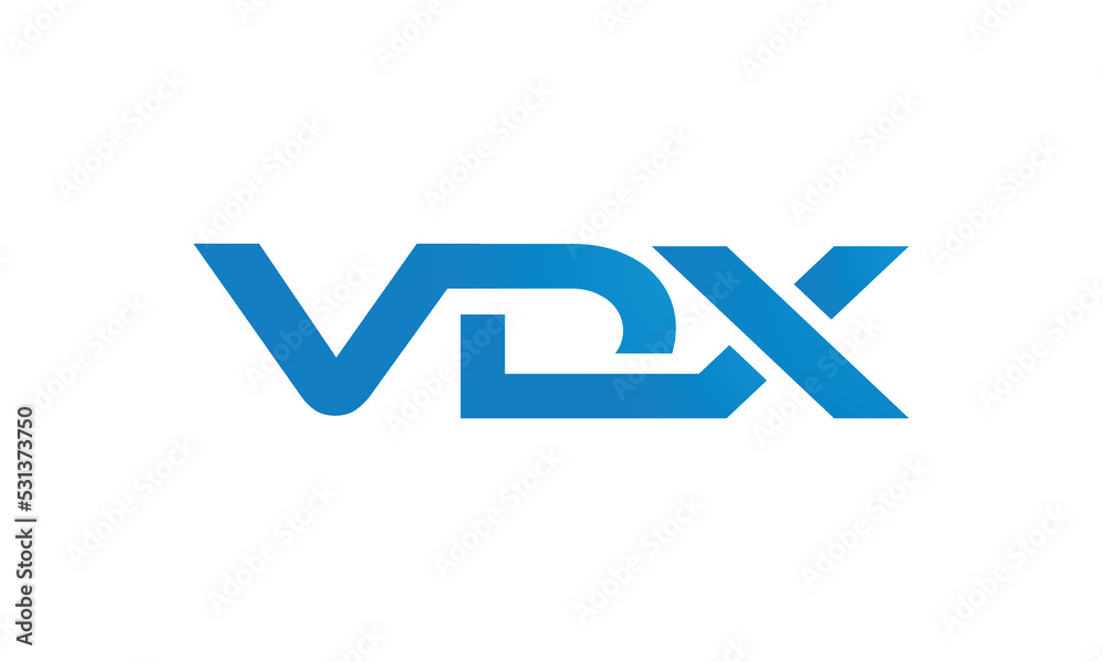 VDX monogram linked letters, creative typography logo icon VDX monogram linked letters, creative typography logo icon