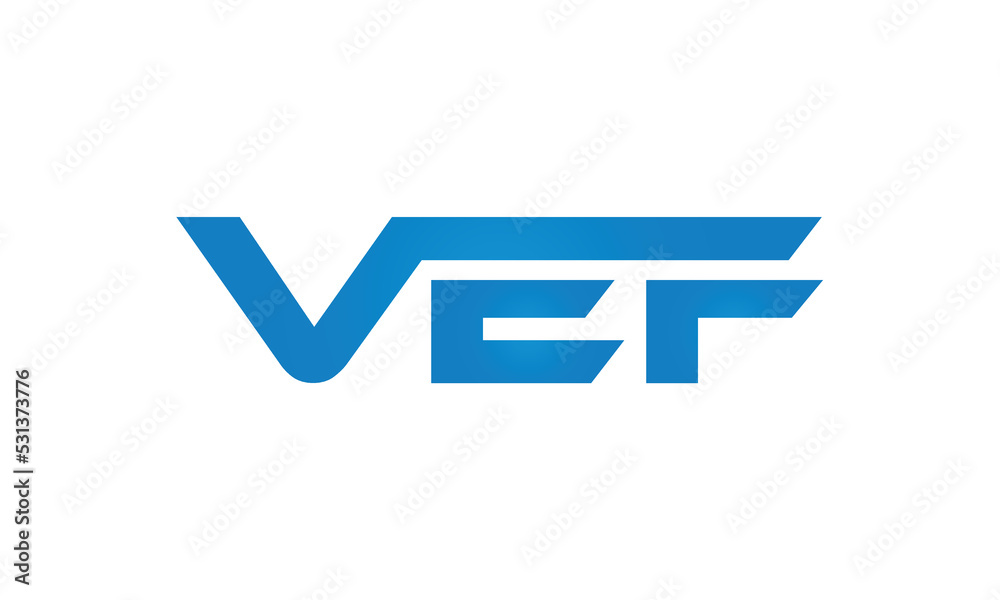 VEF monogram linked letters, creative typography logo icon VEF monogram linked letters, creative typography logo icon