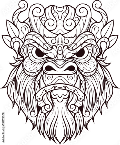 Vector illustration of animal ornament design