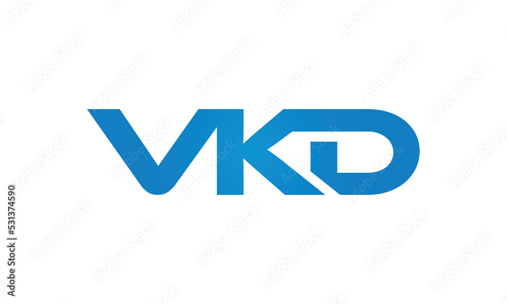 VKD monogram linked letters, creative typography logo icon VKD monogram linked letters, creative typography logo icon