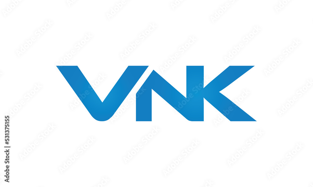 VNK monogram linked letters, creative typography logo icon VNK monogram linked letters, creative typography logo icon