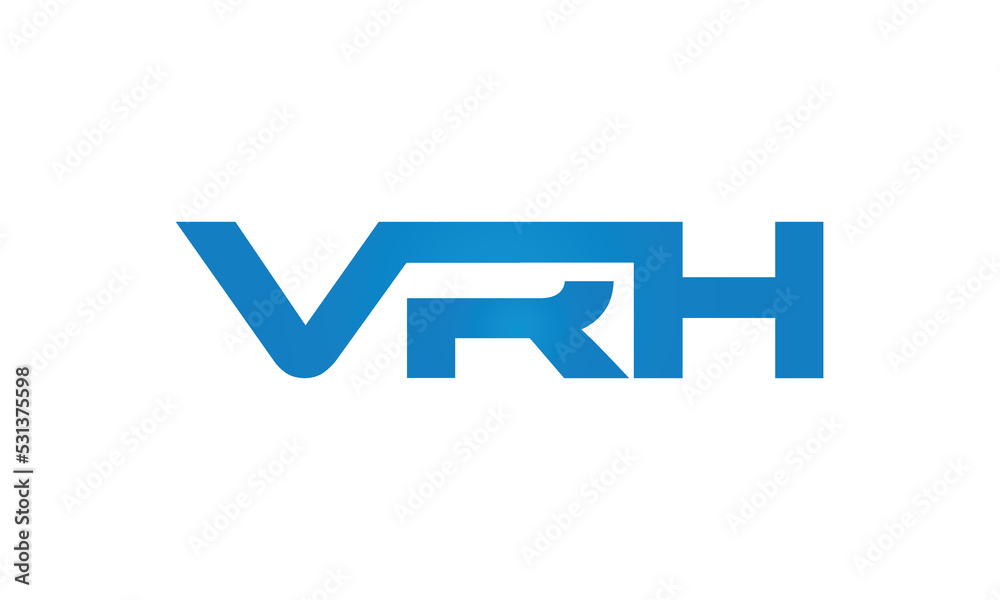 VRH monogram linked letters, creative typography logo icon VRH monogram linked letters, creative typography logo icon