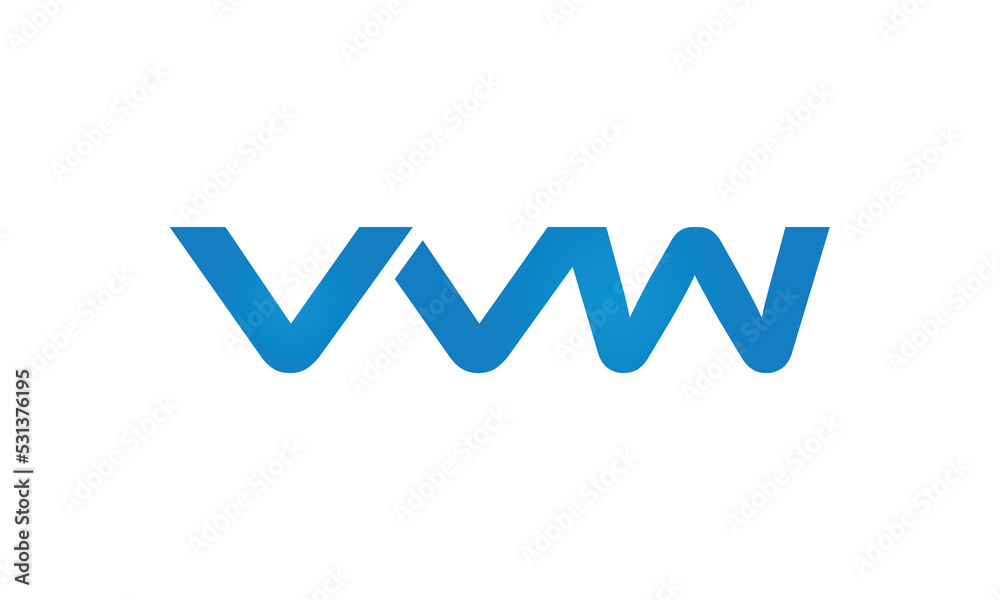 VVW monogram linked letters, creative typography logo icon	