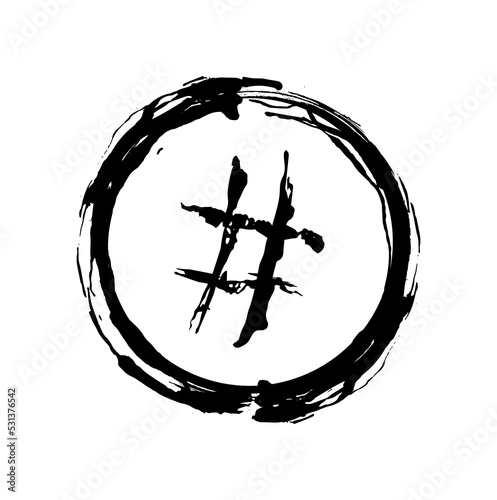 hashtag icon on white background