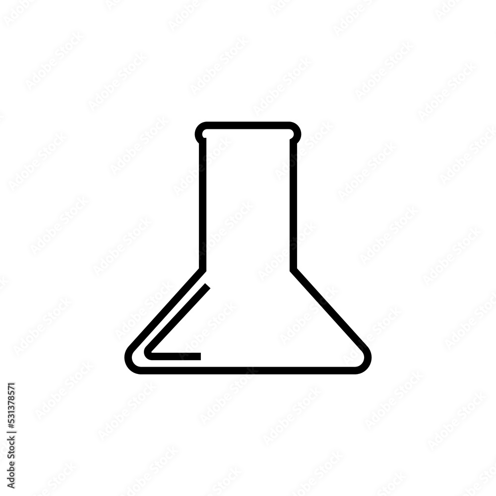 Graphic flat erlenmeyer icon for your design and website Graphic flat erlenmeyer icon for your design and website