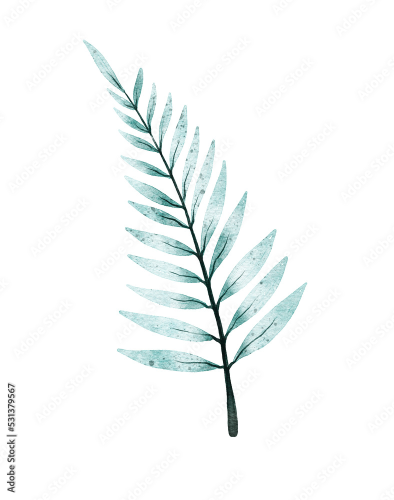 Fototapeta premium Watercolor leaf illustration